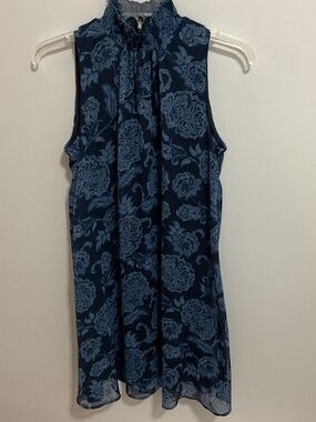 Women’s Tommy Hilfiger Ruffled High Neck Floral Print Swing Dress, Size 2